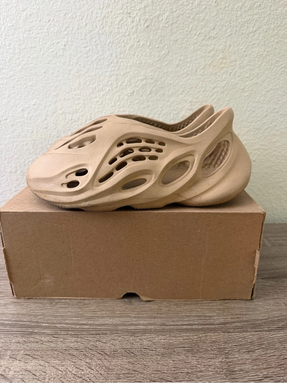 adidas Kids Foam Clog Sandal in Tan